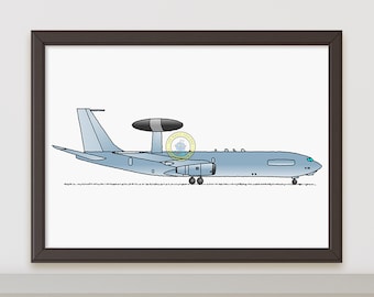 Sentry AWACS Poster. USAF Military Early Warning Aircraft Print, Air Force Wall Art, Boys Room Decor, Kids Bedroom Art, Aviation Gift R108