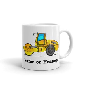 Personalized Road Roller Mug: Custom Construction Vehicle Gift