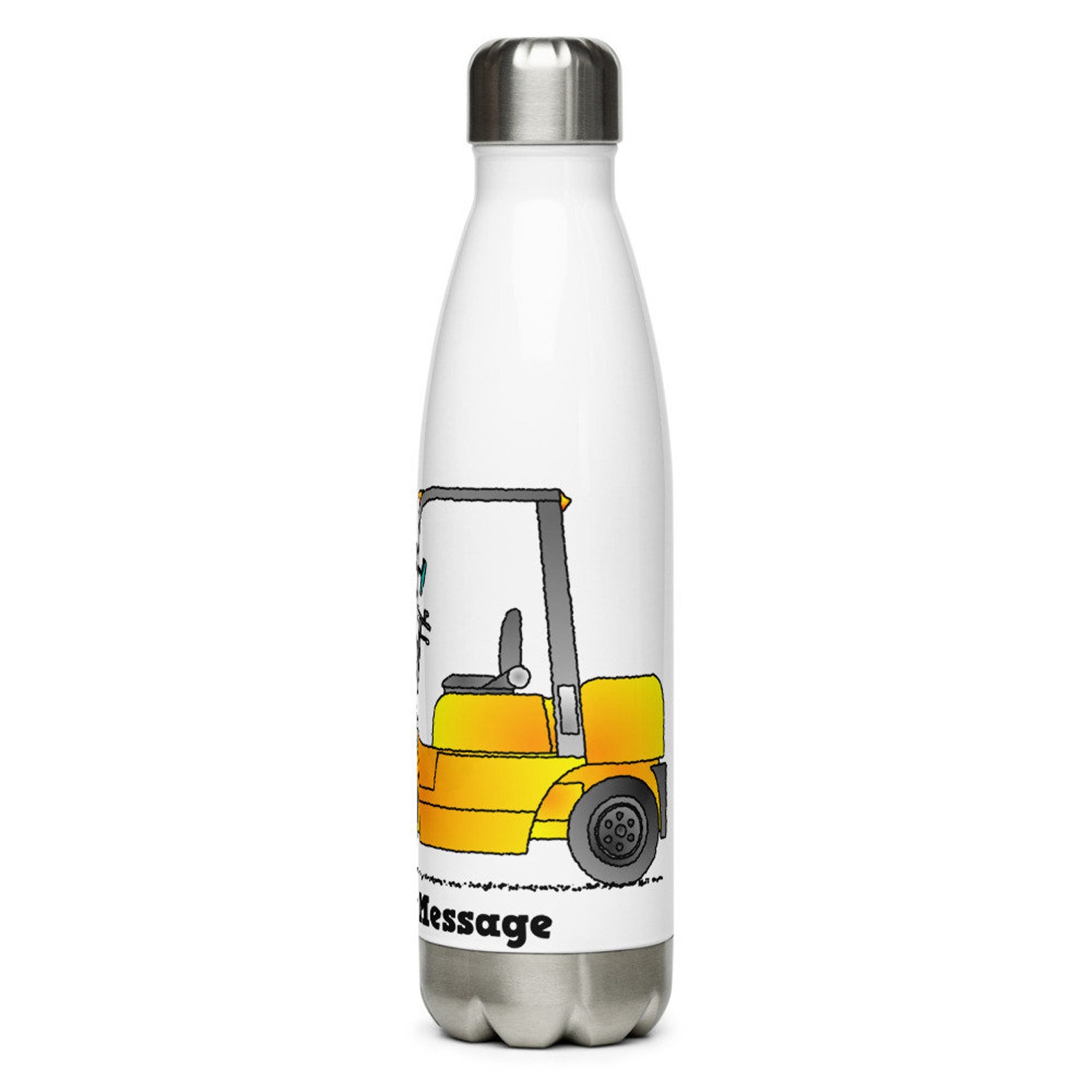Personalized Fork Lift Water Bottle Custom Construction Truck Etsy