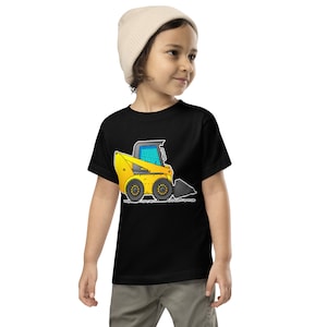 T-shirt pour camionnette, Vêtements pour tout-petits, Véhicule de construction jaune pour enfants, T-shirt en coton pré-rétréci confortable, Machines pour excavatrices, Camion d'équipement TT001