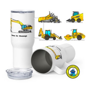 Personalized Construction Vehicle Travel Mug: Stainless Steel, Spill Proof
