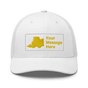 Skid Steer Loader Cap. Digger Hat for Construction Drivers and Operators. Custom Yellow Landscaping Machine. Excavator Demolition C030 White