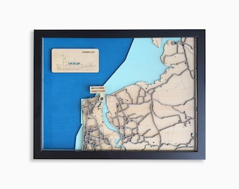 Fleetwood Lifeboat Station Wooden Map – Handcrafted Coastal RNLI Art