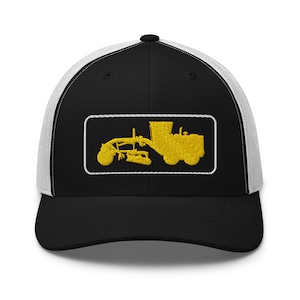 Grader Trucker Cap, Embroidered Grader Operator Hat, Retro Truckers Cap, Adjustable Strap, Construction Driver Truck Theme Gifts