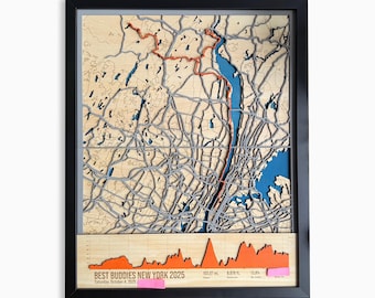 Best Buddies Challenge Route Map – Personalized Strava Cycling Gift in 3D Wood