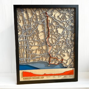Custom Cycling Route Map – 3D Wood Wall Art with GPX Data from Your Strava Ride | RideWithGPS | Garmin | Personalized Gift for Cyclists
