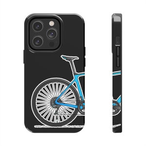 Blue Bicycle Tough iPhone Case for Cycling. Free Bike Wallpaper. Impact Resistant. For Road Cyclists, Gravel Riders. 7,8,X,11,12,13,14. i001 image 7