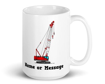 Personalised Gift Crawler Crane Mug Money Box Tracked Worker JCB Cup Tea Coffee 