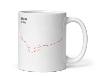 Honolulu 26.2 Running Route Mug – Marathon Gift for Runners