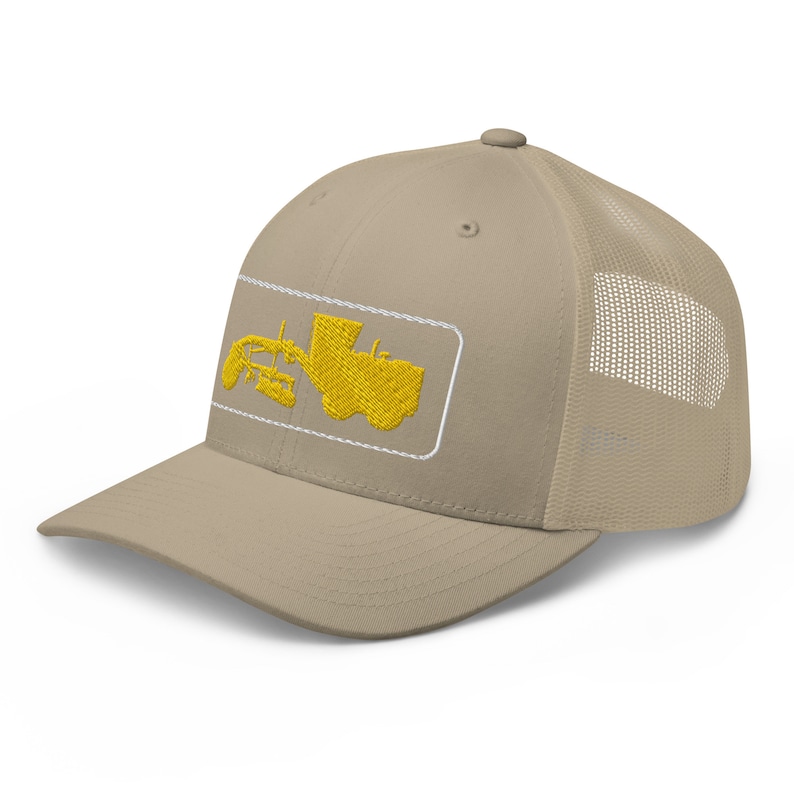 Road Grader Cap. Trucker Cap With Embroidered Yellow Road Grader for Heavy Equipment Operator and Driver. Construction Theme Caps. C002 image 5