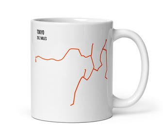 Tokyo 26.2 Running Route Mug – Marathon Gift for Runners