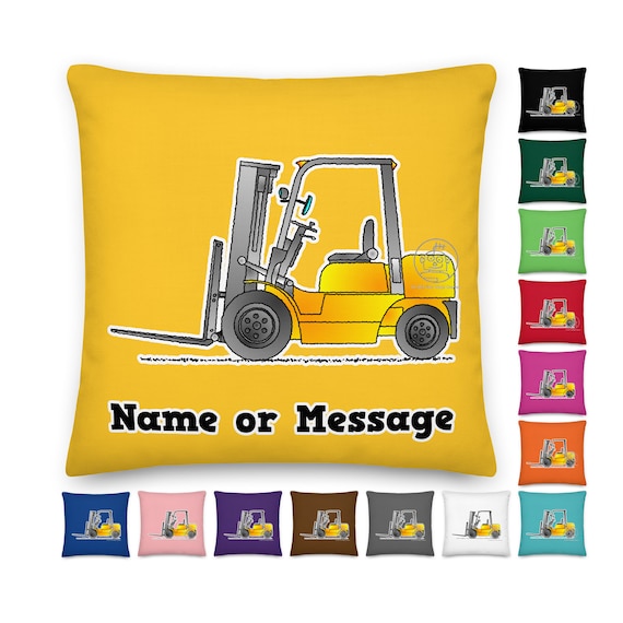 Forklift Truck Pillow Cushion. Personalized Accent Pillows. Custom  Construction Theme Decor. Boys Home Present. Qualified Driver Gifts P012 