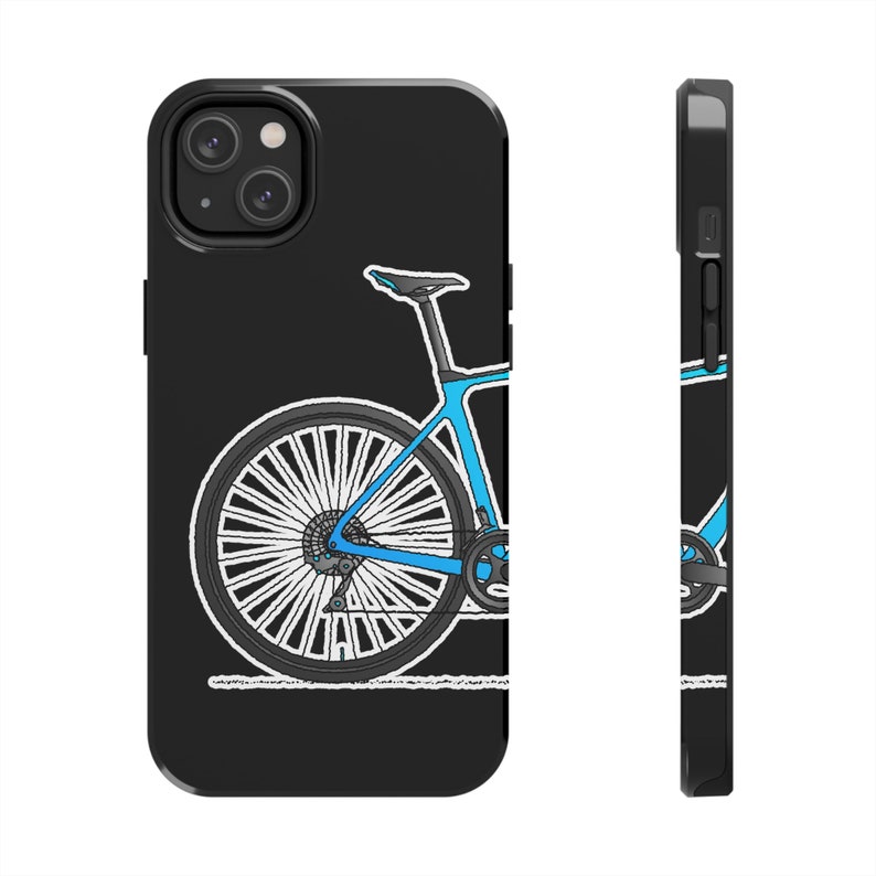Blue Bicycle Tough iPhone Case for Cycling. Free Bike Wallpaper. Impact Resistant. For Road Cyclists, Gravel Riders. 7,8,X,11,12,13,14. i001 image 8