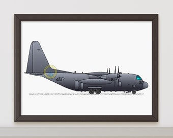 Hercules Transport Plane Poster. USAF Military Aircraft Print, Air Force Wall Art, Aviation Boys Room Decor, Kids Bedroom Art R078