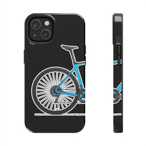 Blue Bicycle Tough iPhone Case for Cycling. Free Bike Wallpaper. Impact Resistant. For Road Cyclists, Gravel Riders. 7,8,X,11,12,13,14. i001 image 6