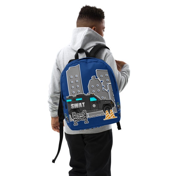 Mochila de camion SWAT personalizada. Mochila escolar con vehiculo policial negro. Mochila para ninos y adultos portatil de 15 pulgadas. Regalos para oficiales de policia. J011 Etsy Mexico