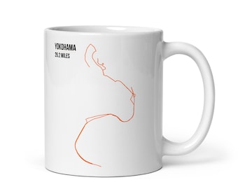 Yokohama 26.2 Running Route Mug – Marathon Gift for Runners