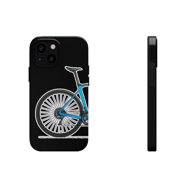 Blue Bicycle Tough iPhone Case for Cycling. Free Bike Wallpaper. Impact Resistant. For Road Cyclists, Gravel Riders. 7,8,X,11,12,13,14. i001 image 10