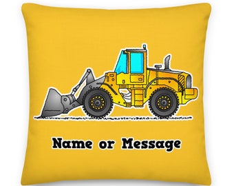 Personalised Digger Dirt Truck Sequin Cushion Cover Mermaid Pillow 5 Colours 