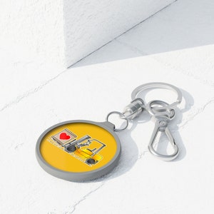 Forklift Keychain. Yellow Fork Truck Keychain with 'I Love Forklifts Message. Certified Driver, Lift Truck Gifts, Fob Key Chains K013 image 3