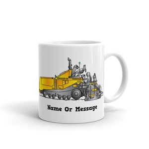 Personalized Asphalt Paver Mug: Custom Construction Gift