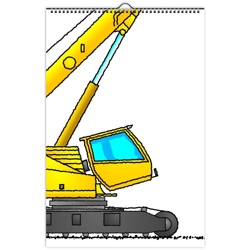 construction-crane-calendar-2023-monthly-kids-office-wall-etsy