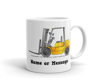 Forklift Mug, 11oz/15oz Transportation Kitchen Decor, Cars Forklift Trucks Mugs, Dad Gifts, Builders Tea Mugs, Construction Themed [M004]