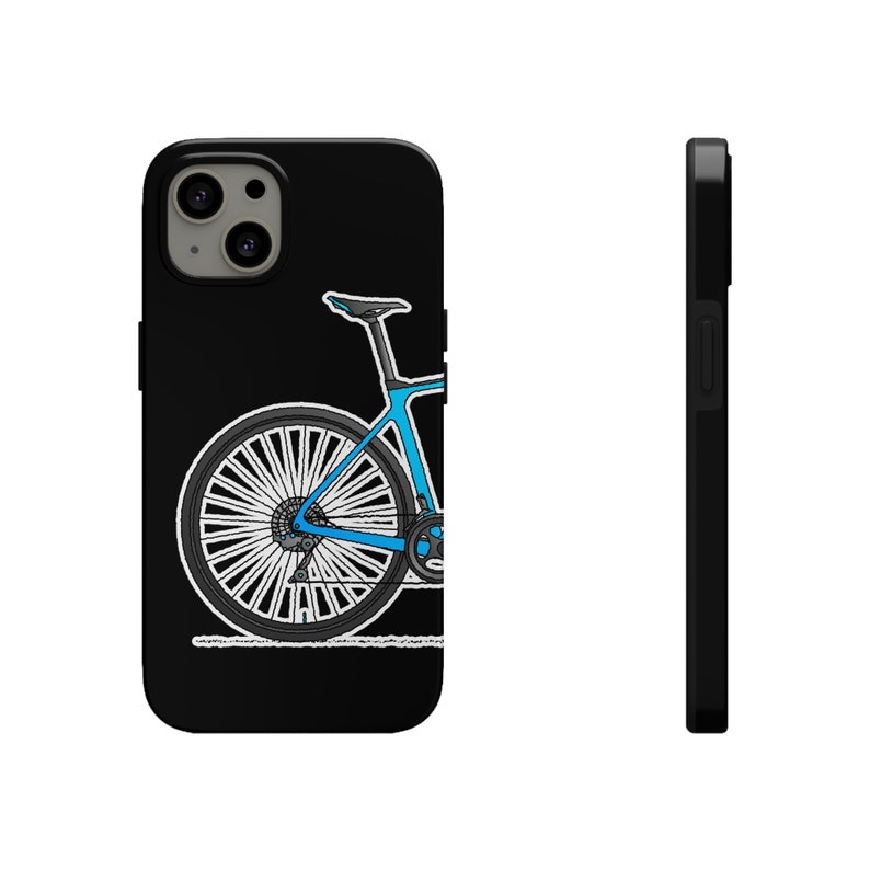 Blue Bicycle Tough iPhone Case for Cycling. Free Bike Wallpaper. Impact Resistant. For Road Cyclists, Gravel Riders. 7,8,X,11,12,13,14. i001 image 9