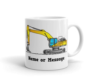 Personalized Excavator Mug: Custom Construction Gift