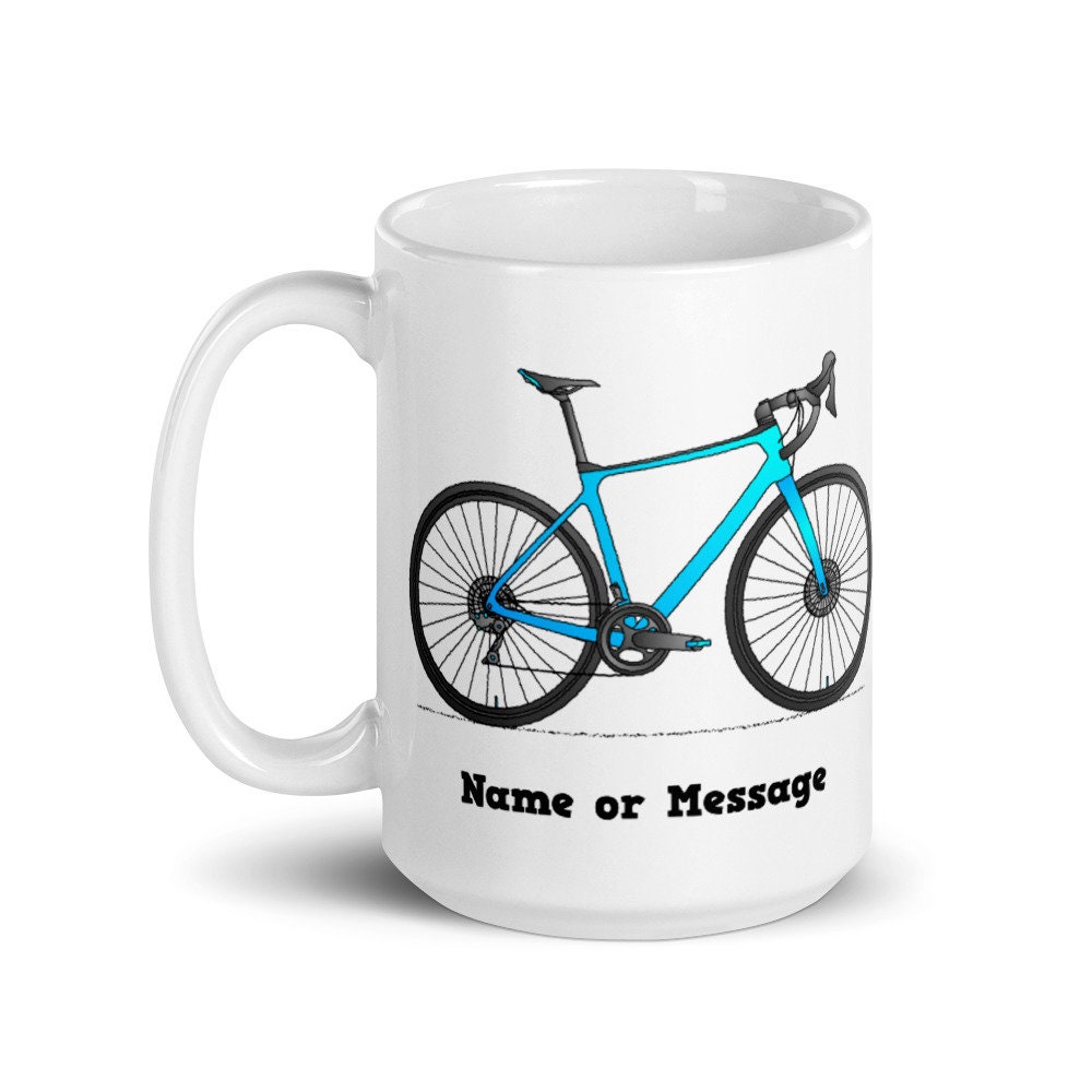Taza Bicicleta Personalizada. Taza de café ciclista con bicicleta de  carretera azul. Regalo de miembro del club Gravel Racing Team para hombres.  Deportes de equitación personalizados M010 -  España