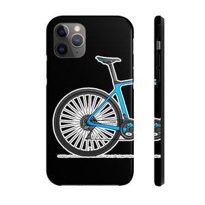 Blue Bicycle Tough iPhone Case for Cycling. Free Bike Wallpaper. Impact Resistant. For Road Cyclists, Gravel Riders. 7,8,X,11,12,13,14. i001 image 1