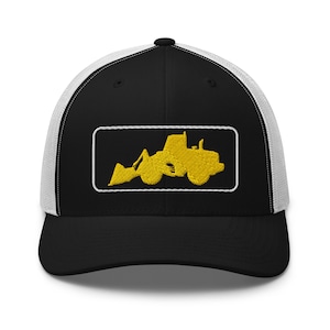 Embroidered Wheel Loader Trucker Cap: Construction Theme