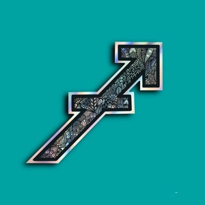 Sagittarius Zodiac Holographic Zentangle Sticker
