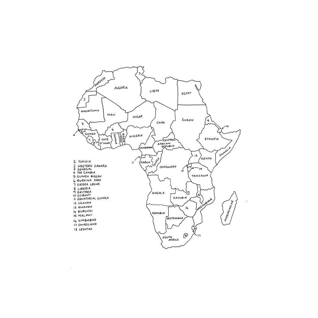 Map of Africa Print - Etsy
