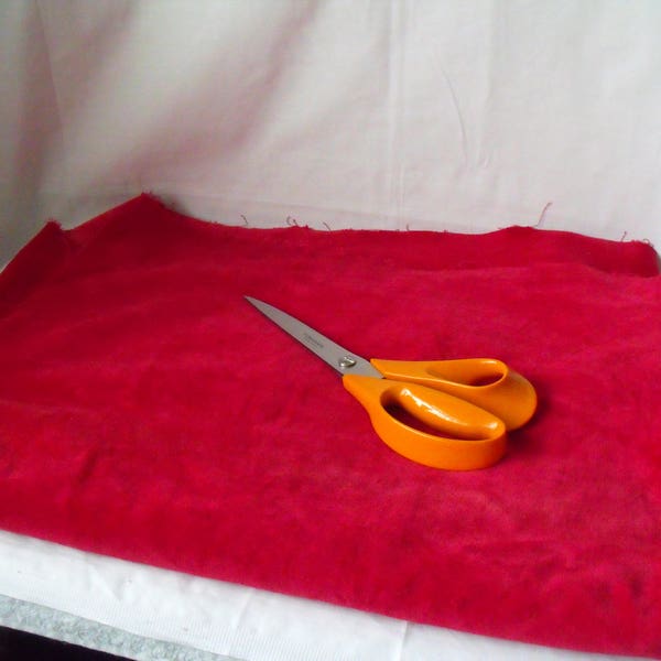 destash of dark red velour fabric, velvet look material, re-enacters, theatrical, textile student, 26 x 80 inches