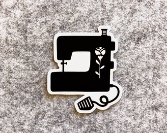 Sewing Machine Sticker, Vinyl waterproof sticker for water bottles, laptops, sewing machines, notebooks, Quilter/Sewing Accessory