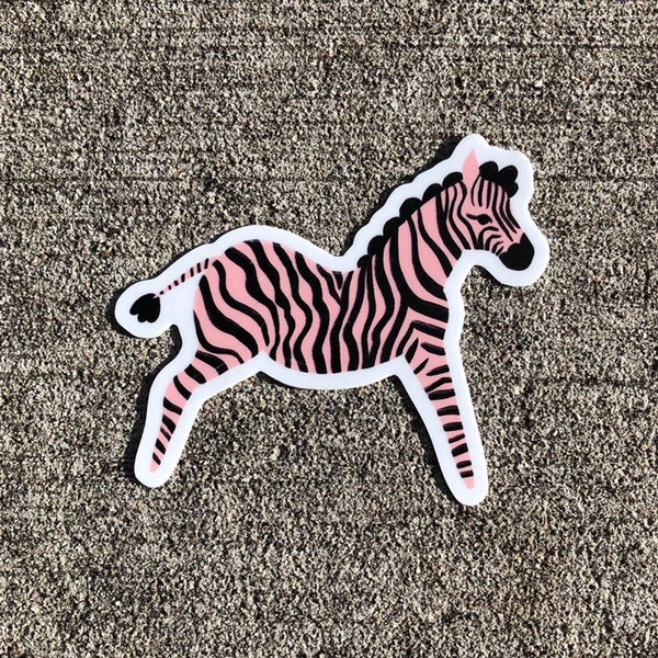 Pink and White Zebra Stickers, Multiple Colors, BFF Gift