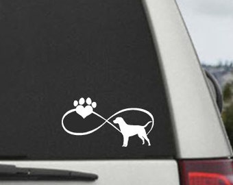 Labrador Retriever Infinity Paw Heart Decal  - Car Window Decal Sticker