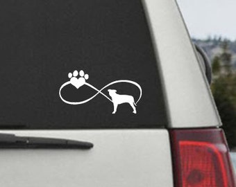 Pitbull Infinity Paw Heart Decal  - Car Window Decal Sticker