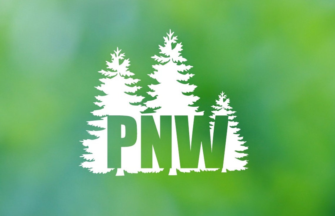 Pacific Northwest PNW Tree Landscape Decal - Nature Decal - Car Decal ...
