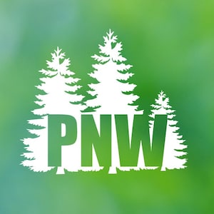 Pacific Northwest  PNW  Tree Landscape  Decal -  Nature Decal - Car Decal - Car Sticker - Laptop Decal - Laptop Sticker