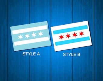 Chicago Flag Car Decal - Chicago Vinyl Decal Laptop Sticker
