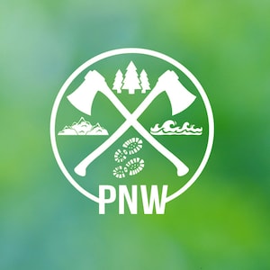 PNW  Hiking Camping Icons  Pacific Northwest Vinyl Decal - Car Decal - Car Sticker - Laptop Decal - Laptop Sticker
