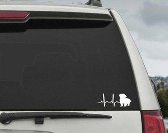 Shih Tzu Heartbeat EKG  - Car Window Decal Sticker