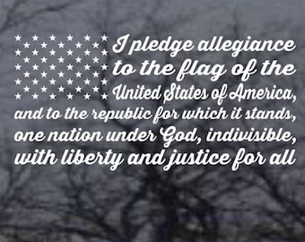 Rustic American Flag Decal American Flag & Pledge Of Allegiance Vinyl Decal - Patriotic Window Or Bumper Sticker Patriotic Car Decals - Foto 2