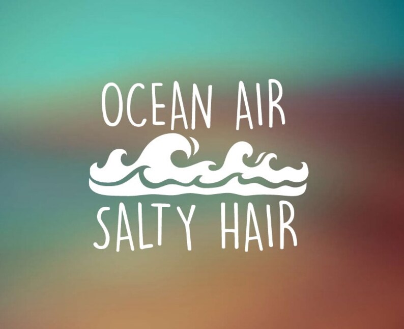 Ocean Air Salty Hair Car Decal Car Sticker Laptop Decal Laptop Sticker Bild 1
