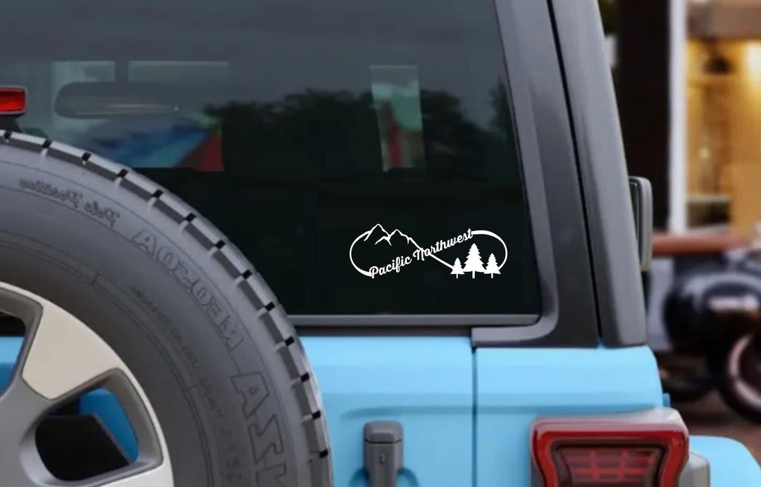 Pacific Northwest PNW Nature Icons Infinity Vinyl Decal - Car Decal ...