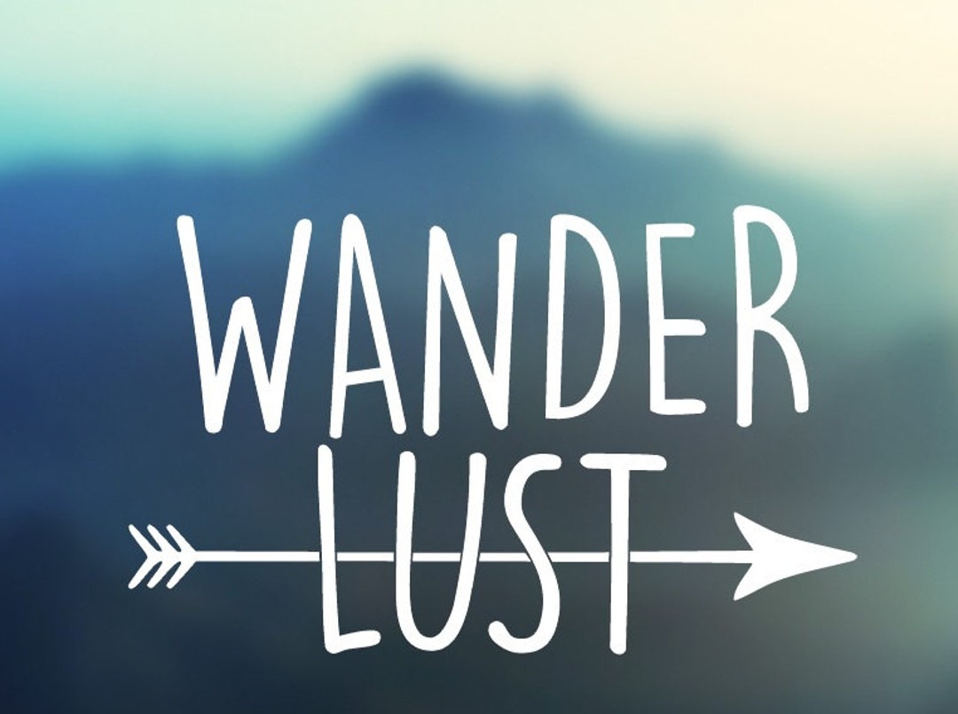 Wanderlust Arrow Vinyl Decal - Car Decal - Car Sticker - Laptop Decal ...