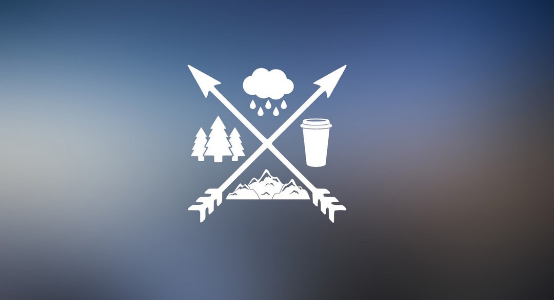PNW Icons Decal Pacific Northwest Vinyl Decal - Car Decal - Car Sticker ...