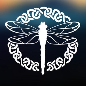 Celtic Dragonfly Decal Vinyl Decal Car Decal Car Sticker Laptop Decal Laptop Sticker image 1